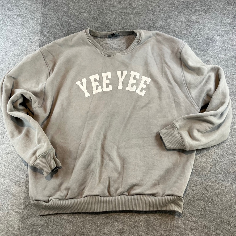 Yee Yee Apparel Men Crewneck Sweatshirt Gray Country Southern XL Fleece Pullover